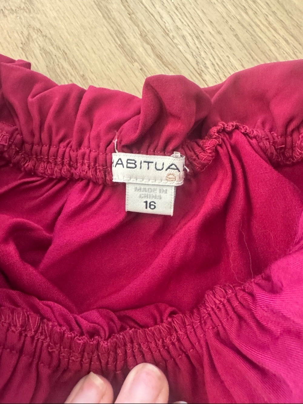 Habitual • NWT Ruffled Sleeve Tie-Front Top in Deep Red/pink - Picture 5 of 5